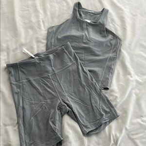 Gray Athletic Set - Top and Shorts